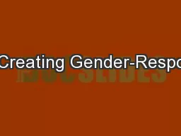 2015 Creating Gender-Responsive