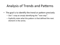 Analysis  of  Trends and Patterns
