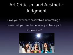 Art Criticism and Aesthetic Judgment