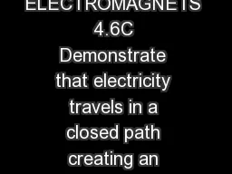 ELECTROMAGNETS 4.6C Demonstrate that electricity travels in a closed path creating an
