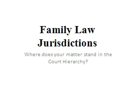 Family Law Jurisdictions