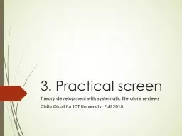 3. Practical screen Theory
