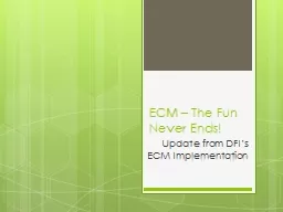 ECM  – The Fun Never Ends!