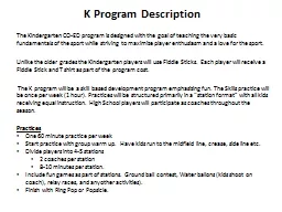 K Program Description The 