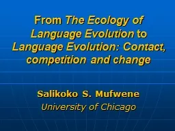 From  The Ecology of Language Evolution