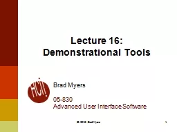 Lecture 17: Demonstrational Tools