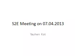 S2E Meeting on 07.04.2013