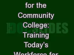 Developing Analytics Curriculum for the Community College: Training Today’s Workforce