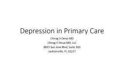 Depression in Primary Care