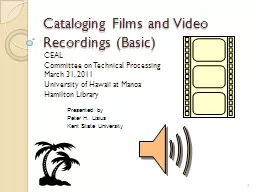 Cataloging Films and Video Recordings (Basic)