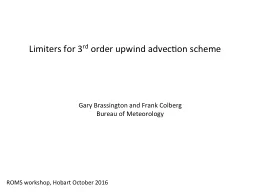 Limiters for 3 rd  order upwind advection scheme