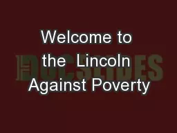 Welcome to the  Lincoln Against Poverty