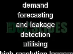 Enhanced demand forecasting and leakage detection utilising high-resolution loggers