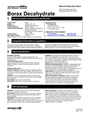 Borax Decahydrate Material Safety Data Sheet DATE OF I