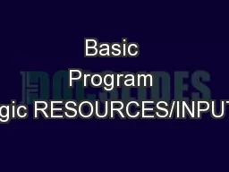 Basic Program Logic RESOURCES/INPUTS
