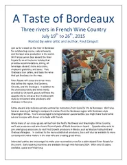 A Taste of Bordeaux Three rivers in French Wine Countr