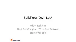 Build Your Own Luck Adam Backman