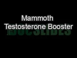 Mammoth Testosterone Booster