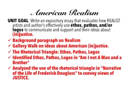 American Realism UNIT GOAL