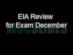 EIA Review for Exam December