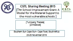 CSTL Sharing Meeting 2015