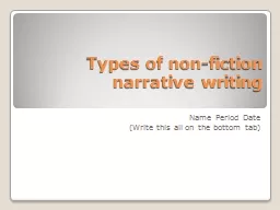 Types of non-fiction  narrative writing