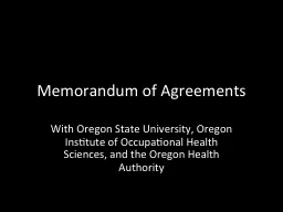 Memorandum of Agreements