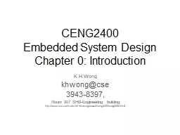CENG2400  Embedded System Design