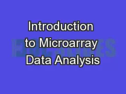 Introduction to Microarray Data Analysis