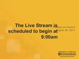 The Live  Stream is scheduled to begin at 9:00am