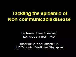Tackling the epidemic of Non-communicable disease