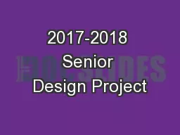 2017-2018 Senior Design Project