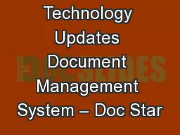 Technology Updates Document Management System – Doc Star
