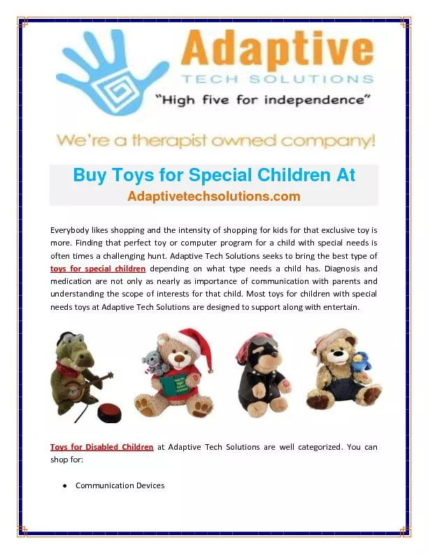 Toys for Special Children