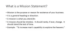 What is a Mission Statement?