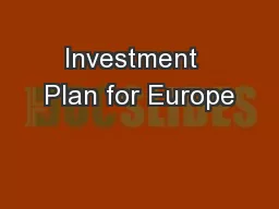 Investment  Plan for Europe