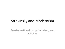 Stravinsky and Modernism
