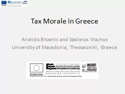 Tax Morale in Greece Aristidis
