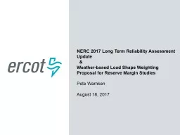 NERC 2017 Long Term Reliability Assessment Update