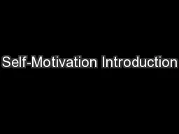 Self-Motivation Introduction