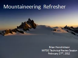 Mountaineering Refresher