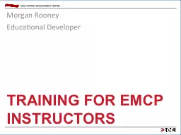 Training for EMCP Instructors