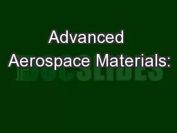 Advanced Aerospace Materials:
