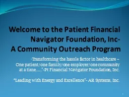 Welcome to the Patient Financial Navigator Foundation, Inc-