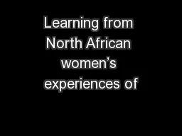 Learning from North African women’s experiences of