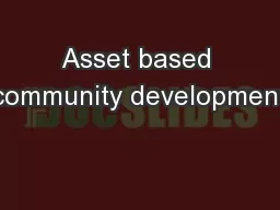 Asset based community development