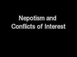 Nepotism and Conflicts of Interest