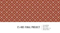 CS-485 Final project Corrine Elliott