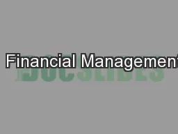 1 Financial Management: