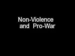 Non-Violence  and  Pro-War